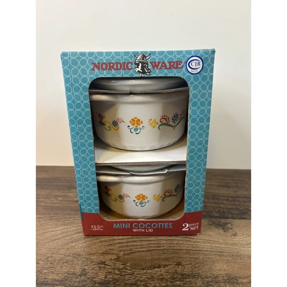 Nordic Ware Ceramic Mini Cocottes 2 Piece Set 13.5 Oz